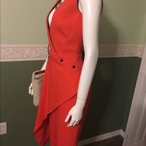 Victoria Beckham Deep V-Neck Asymmetric Ruffle